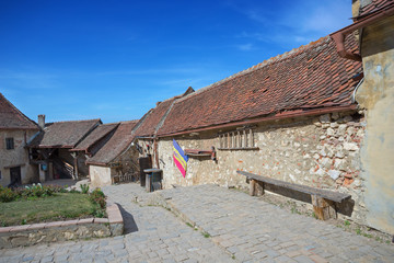 Inaide the Rasnov castle in Brasov, Romania