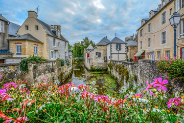 The picturesque French town of Bayeux France near the coast of Normandy with it's medieval houses...