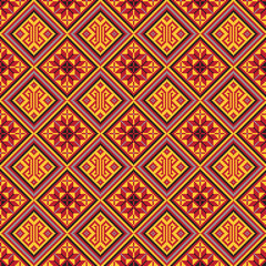 Seamless geometric ethnic multicolor pattern. Philippine style. 