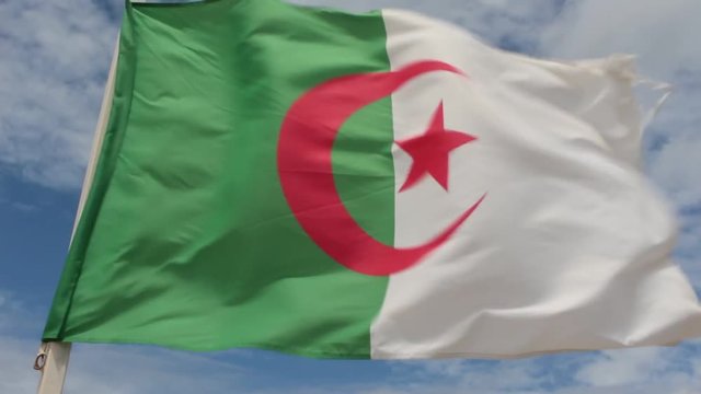Waving flag of Algeria