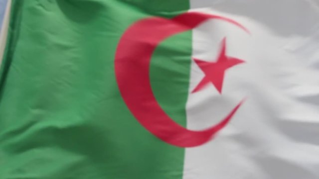 Waving flag of Algeria