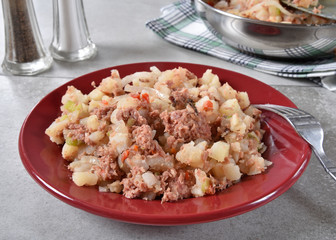 Plate of corned beef hash