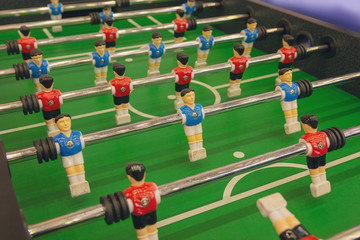 Board game soccer close up. Games and entertainments