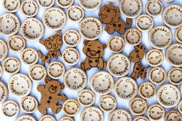 Obraz premium деревянные пуговицы