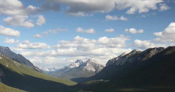 Forest view of Mount Rundle in Banff National Park