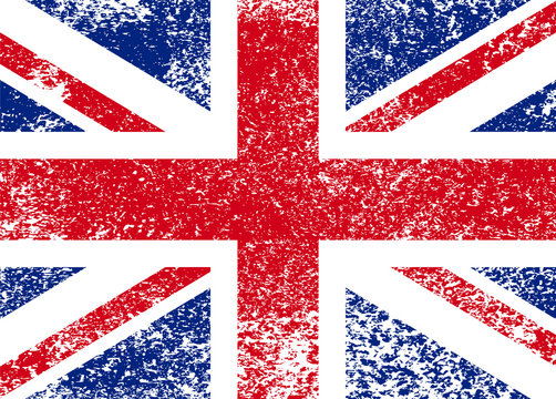 Vintage Union Jack, Great Britain grunge flag, vector illustration.