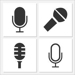 Mic Icon Set Vector Design