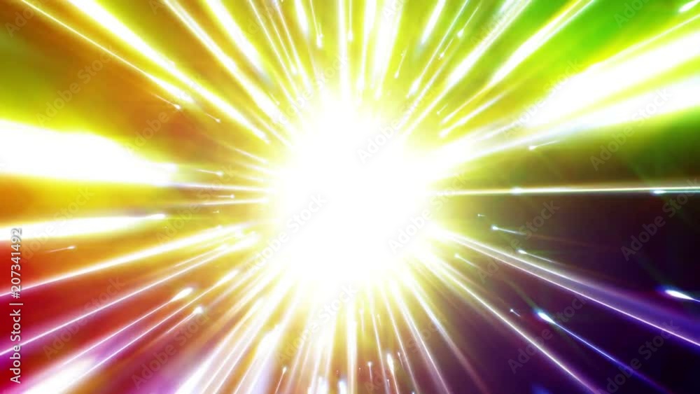 Poster dynamic light tunnel. bright lines quickly move away from us. looped