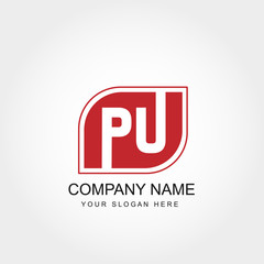 Initial Letter PU Logo Template Vector Design