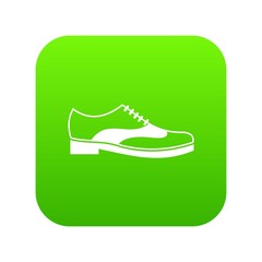 Men shoe with lace icon digital green for any design isolated on white vector illustration