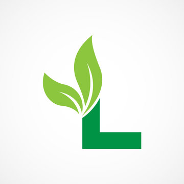 Letter L Leaf Logo Vector Design