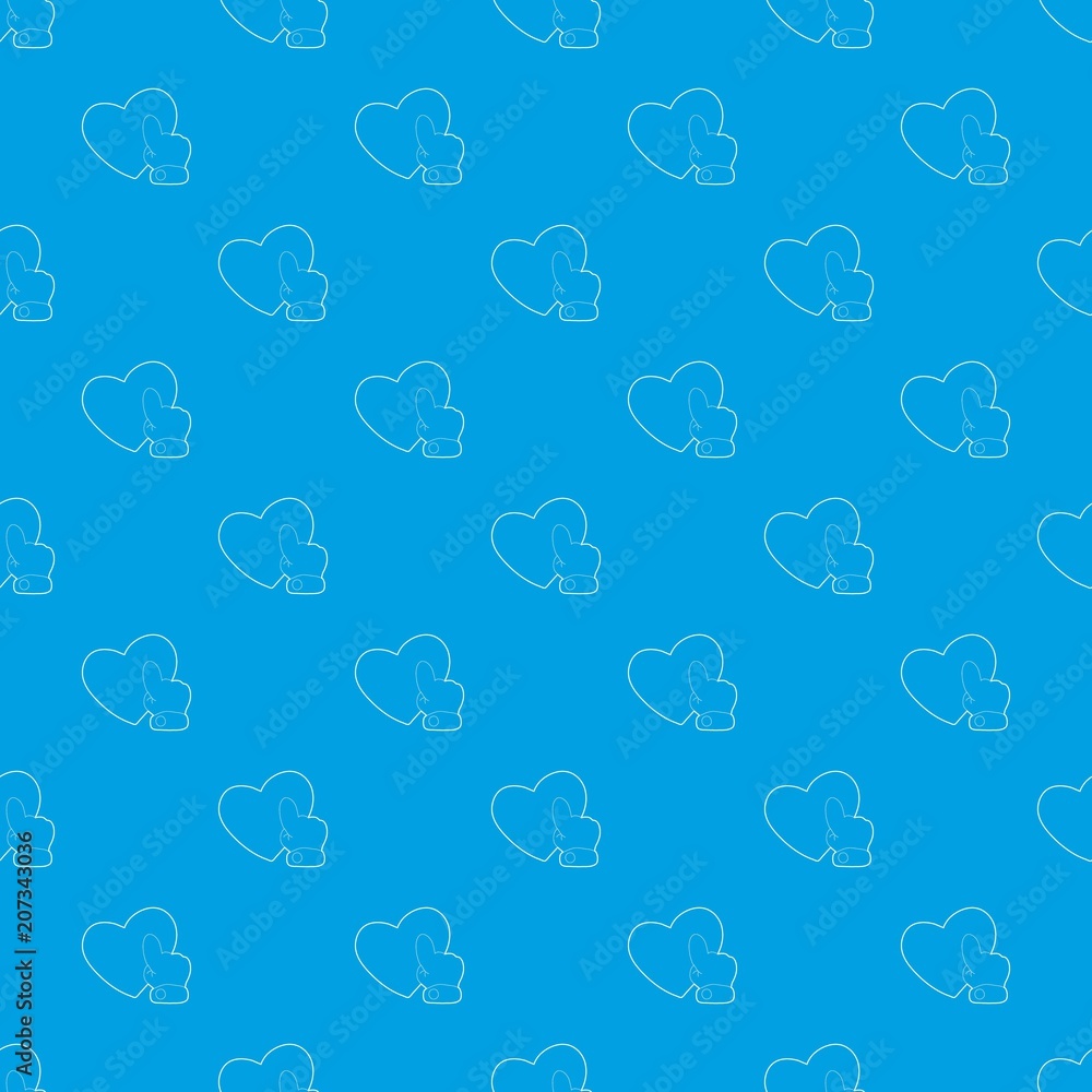 Poster heart touch pattern vector seamless blue repeat for any use