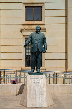 May 20, 2018. Valletta, Malta.  Monument  Or Statue Of The President Of Malta In Valletta