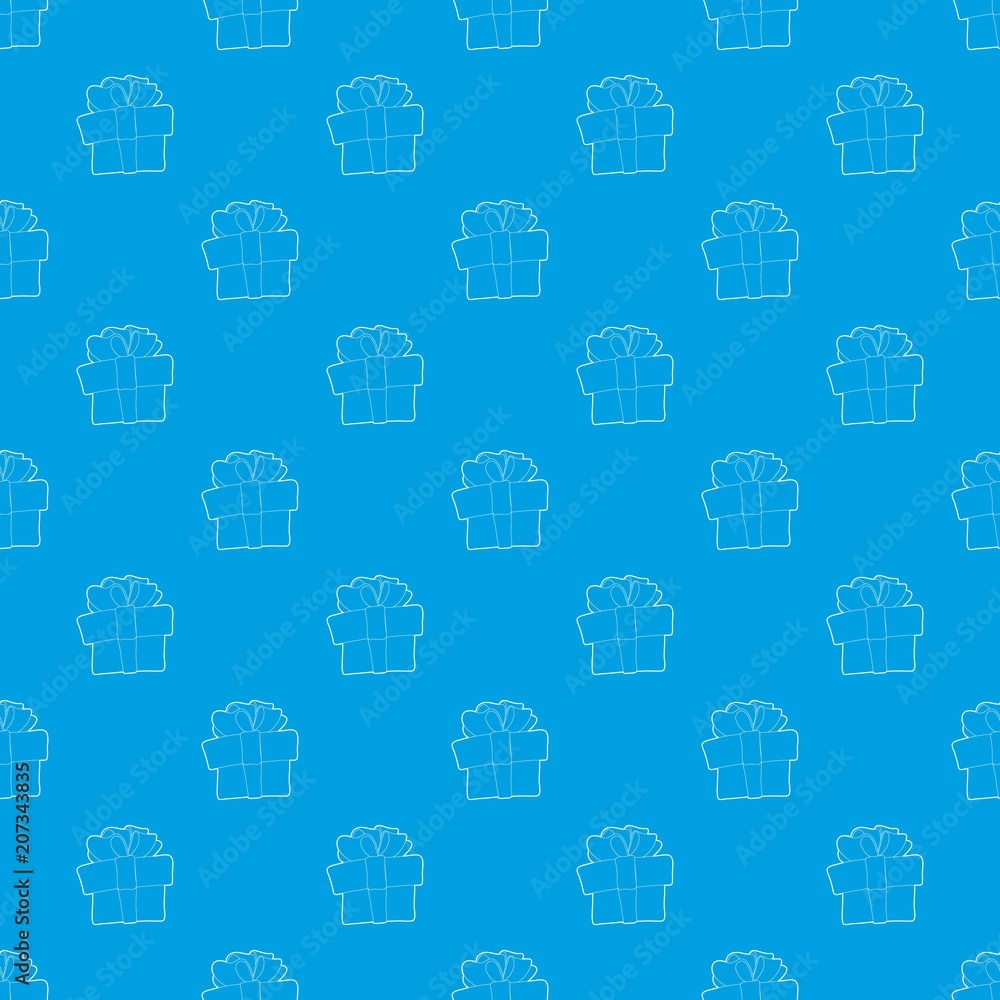 Poster gift box pattern vector seamless blue repeat for any use