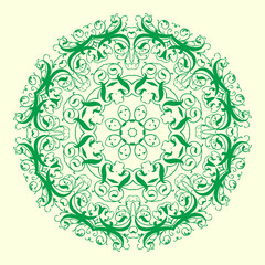 green geometric element of the ornament