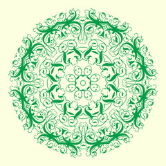 green geometric element of the ornament