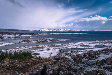 Thingvellir - May 03, 2018: Panorama of Thingvellir National Park, Iceland