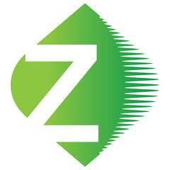 Green and White Logo, Letter Z