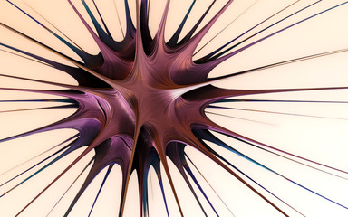 3D Fractal - Inorganic Stellar Virus from Another World - 3D Rendering Futuristic Background
