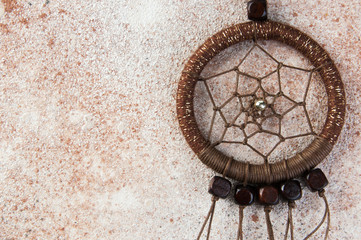Brown gold dream catcher close up