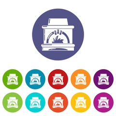 Blast furnace icons color set vector for any web design on white background