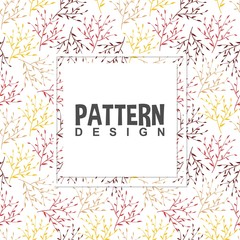 Colorful leaves plant beautiful wild branch with floral leaf botanical nature in seamless pattern background design