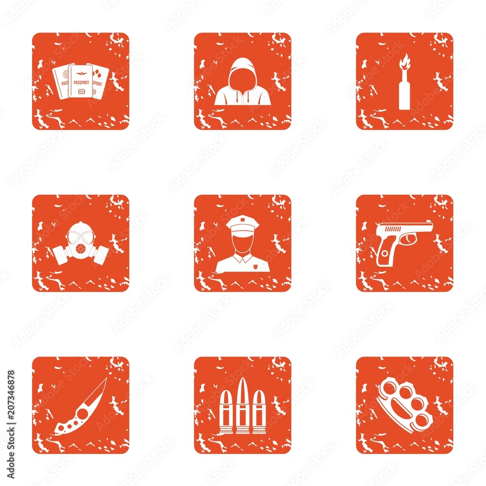 Aufkleber sedition icons set. grunge set of 9 sedition vector icons for web isolated on white background