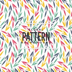 Colorful leaves plants grass beautiful wild branch with floral leaf botanical nature in seamless pattern background design