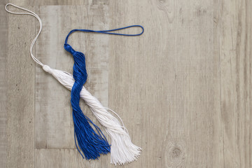 Graduation Tassels in Blue and White