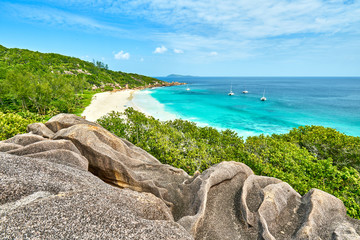 Petite Anse, La Digue in Seychelles - Tropcial and paradise beach