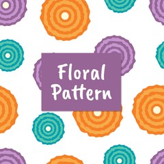 Colorful beautiful flowers in seamless pattern background design