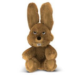 unhappy not amused stressed easter bunny 3d rendering