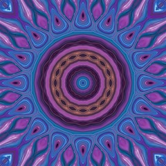 Fantasy sacred geometry modern art. Mystic Indian unique mandala. Diamond and floral kaleidoscope artwork. Feng shui and yoga tradition design. Psychedelic symmetric background. Creative print pattern