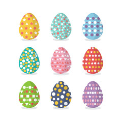Set of easter eggs flat design vector illustration