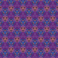 Seamless pattern background. Good for any printed matter, print on fabric or textile, clothes and ceramic. Creative template for design products decoration. Abstract symmetric kaleidoscope wallpaper.