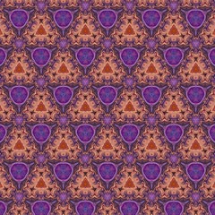 Seamless pattern background. Good for any printed matter, print on fabric or textile, clothes and ceramic. Creative template for design products decoration. Abstract symmetric kaleidoscope wallpaper.