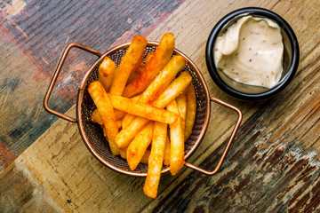 French fries with cheese sauce