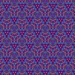 Seamless pattern background. Good for any printed matter, print on fabric or textile, clothes and ceramic. Creative template for design products decoration. Abstract symmetric kaleidoscope wallpaper.
