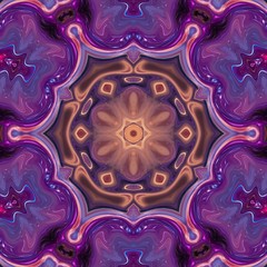 Fantasy sacred geometry modern art. Mystic Indian unique mandala. Oriental round pattern. Diamond and floral kaleidoscope artwork. Feng shui and yoga traditional design. Psychedelic creative print. 