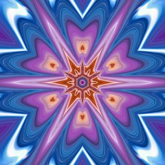 Fantasy sacred geometry modern art. Mystic Indian unique mandala. Oriental round pattern. Diamond and floral kaleidoscope artwork. Feng shui and yoga traditional design. Psychedelic creative print. 