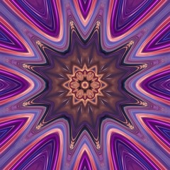 Fantasy sacred geometry modern art. Mystic Indian unique mandala. Oriental round pattern. Diamond and floral kaleidoscope artwork. Feng shui and yoga traditional design. Psychedelic creative print. 