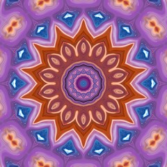 Fantasy sacred geometry modern art. Mystic Indian unique mandala. Oriental round pattern. Diamond and floral kaleidoscope artwork. Feng shui and yoga traditional design. Psychedelic creative print. 