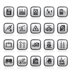 Oil and petrol industry icons - vector icon set