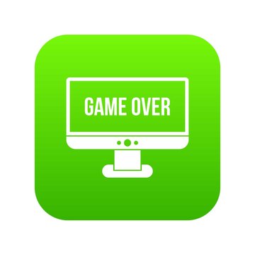 Game over icon digital green for any design isolated on white vector illustration
