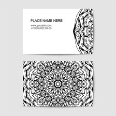 Visit card template with lace pattern