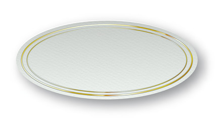 Paper Carved Badge Plate Blank Mockup - Vector Chic Oval Cardboard Template
