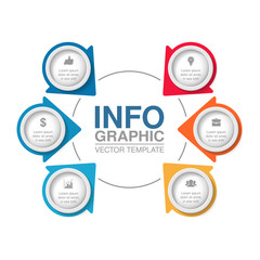 Vector infographic template for diagram, graph, presentation, chart, business concept with 6 options.