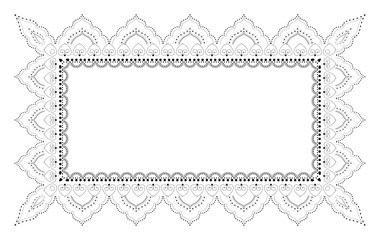 Indian Filigree Dotted Ornament - Vector Rectangulare Frame 
