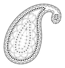 Indian Filigree Dotted Ornament - Vector Paisley or Tears of Allah
