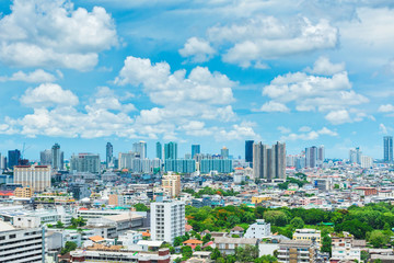 Fototapeta na wymiar High angle view of building in Bangkok